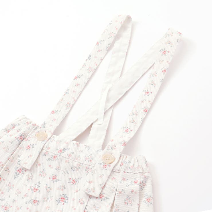 花柄ツイルデニムサスペンダー付き裾レーススカパン(90~130cm) | SLAP SLIP | 詳細画像17 