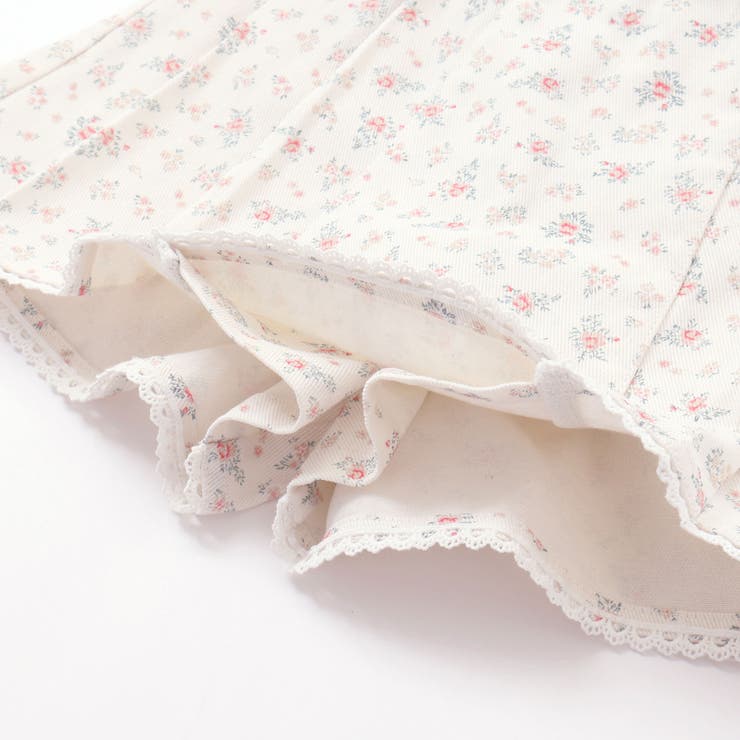 花柄ツイルデニムサスペンダー付き裾レーススカパン(90~130cm) | SLAP SLIP | 詳細画像20 