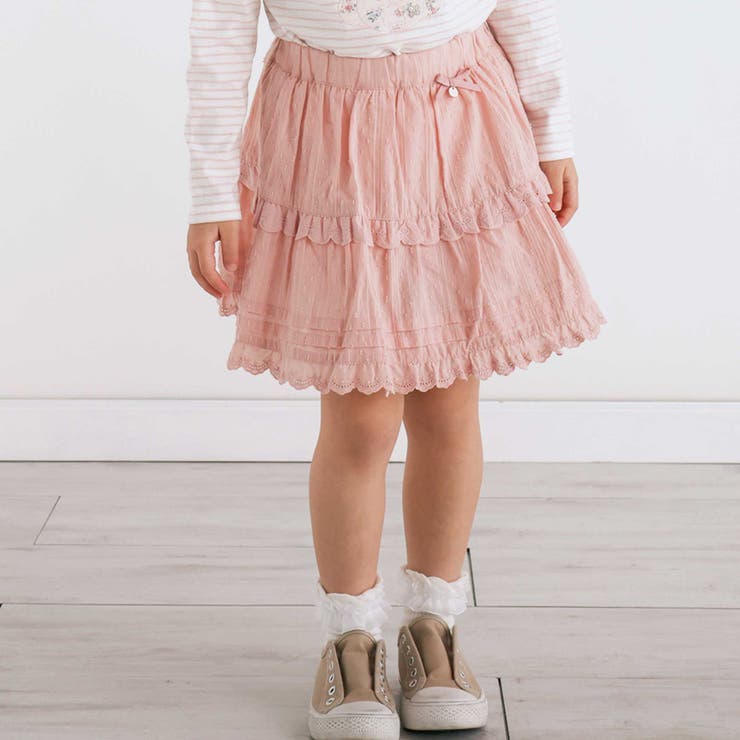 【お揃い】レースイチゴ柄チェックスカパン(90~130cm) | SLAP SLIP | 詳細画像1 