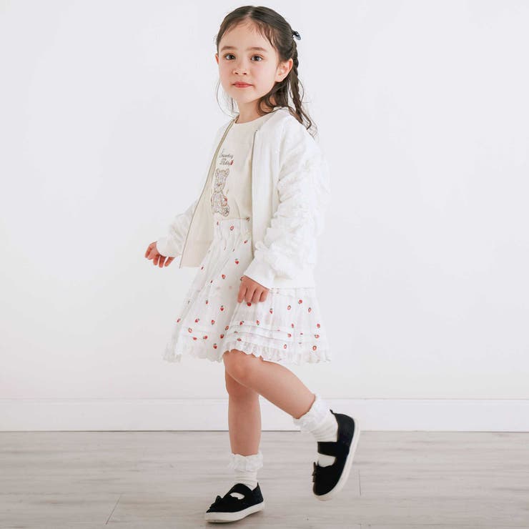 【お揃い】レースイチゴ柄チェックスカパン(90~130cm) | SLAP SLIP | 詳細画像5 