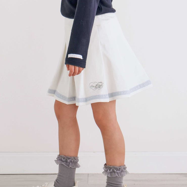 ホワイト | 【お揃い】裾レースラインタックスカパン(90~130cm) | SLAP SLIP