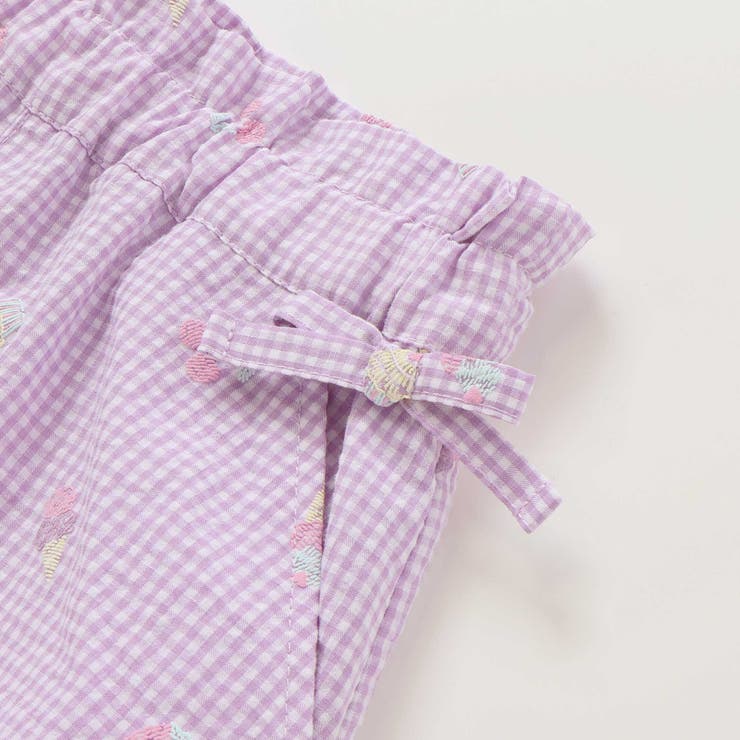 カラフルスイーツ刺しゅう風発泡プリント柄サイドリボン裾タックショートパンツ | SLAP SLIP | 詳細画像11 