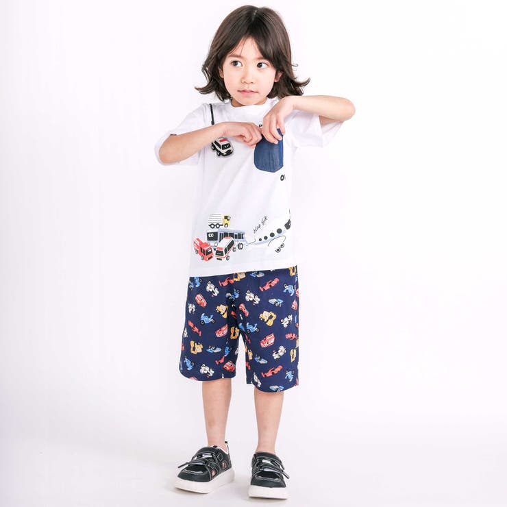 【お揃い 接触冷感】はたらくくるまフルーツボタニカル総柄ハーフパンツ(80~13… | SLAP SLIP | 詳細画像22 