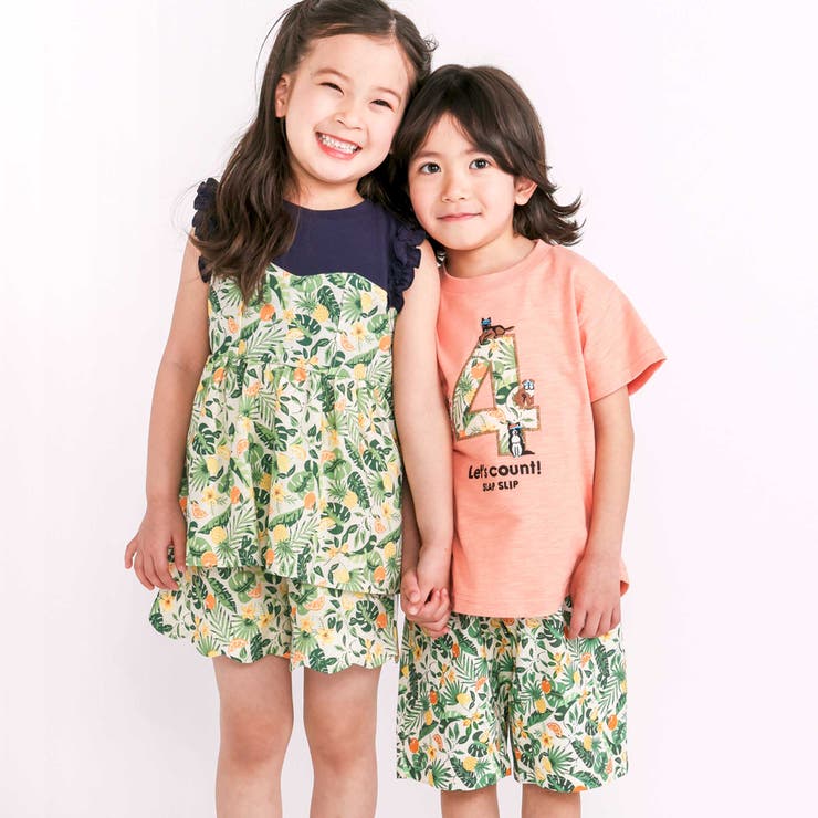 【お揃い 接触冷感】はたらくくるまフルーツボタニカル総柄ハーフパンツ(80~13… | SLAP SLIP | 詳細画像3 