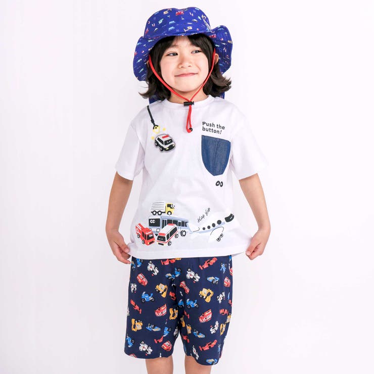 【お揃い 接触冷感】はたらくくるまフルーツボタニカル総柄ハーフパンツ(80~13… | SLAP SLIP | 詳細画像4 