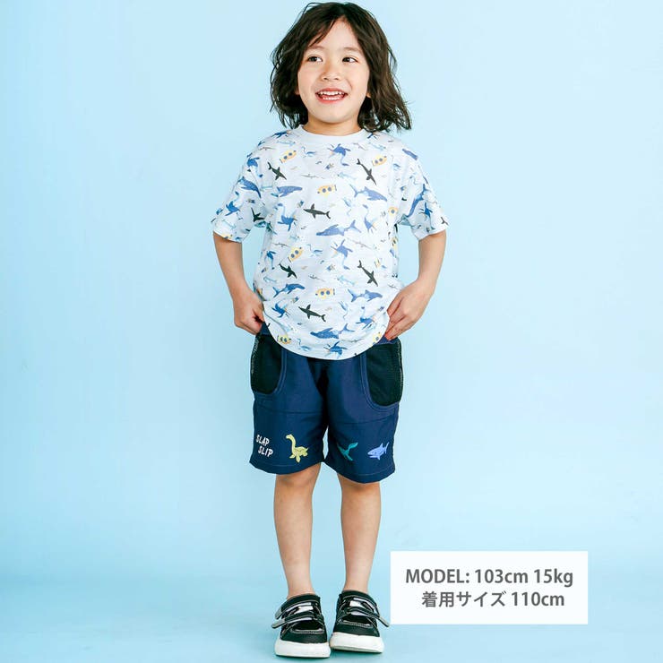 恐竜総柄メッシュポケットハーフパンツ | SLAP SLIP | 詳細画像2 