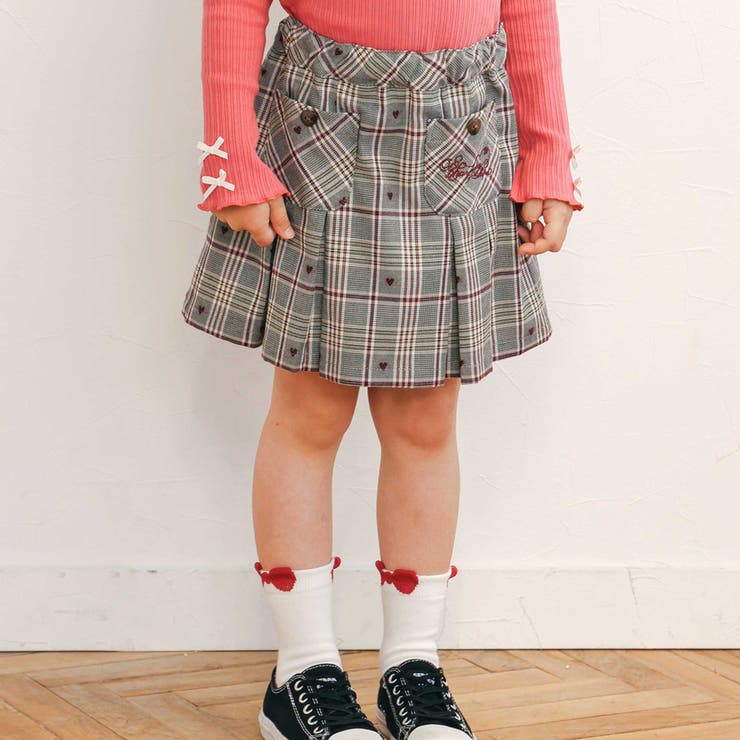 ブラック系 | 【お揃い】チェック前ポケットタックスカパン(90~130cm) | SLAP SLIP