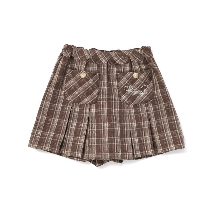 ブラウン系 | 【お揃い】チェック前ポケットタックスカパン(90~130cm) | SLAP SLIP