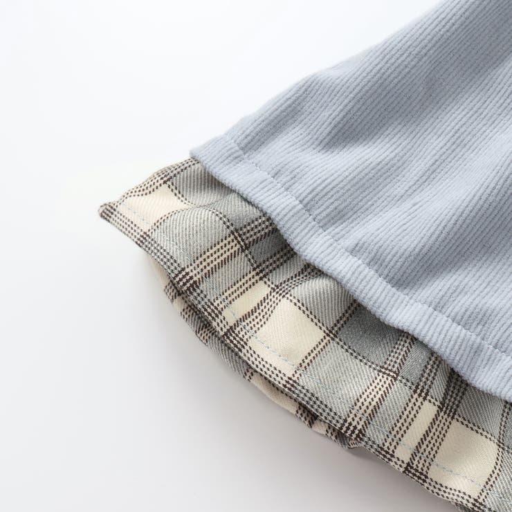コーデュロイ×チェックレイヤードスカパン(90~130cm) | SLAP SLIP | 詳細画像12 