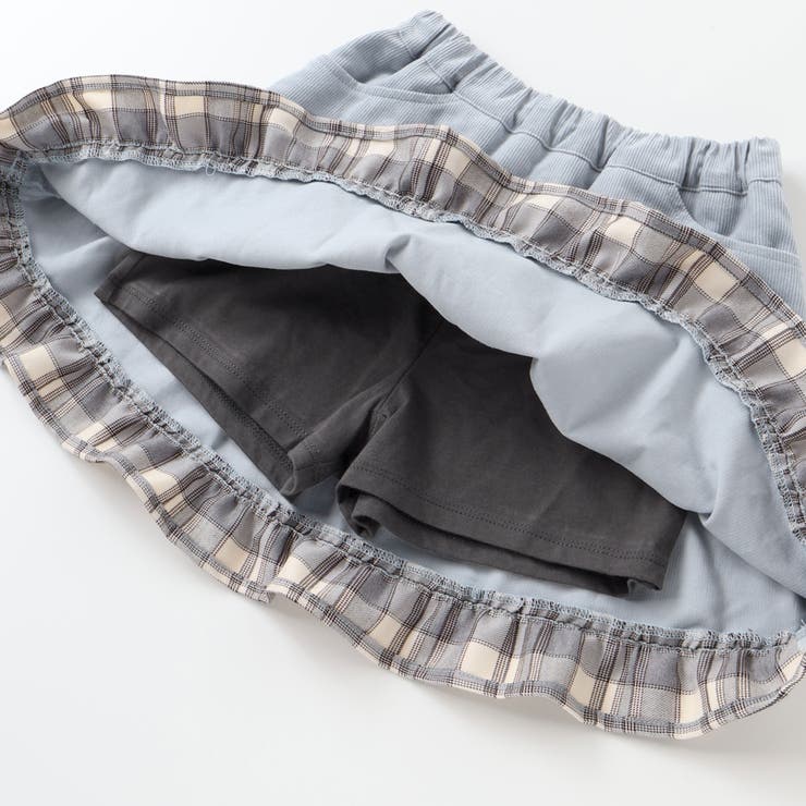 コーデュロイ×チェックレイヤードスカパン(90~130cm) | SLAP SLIP | 詳細画像13 