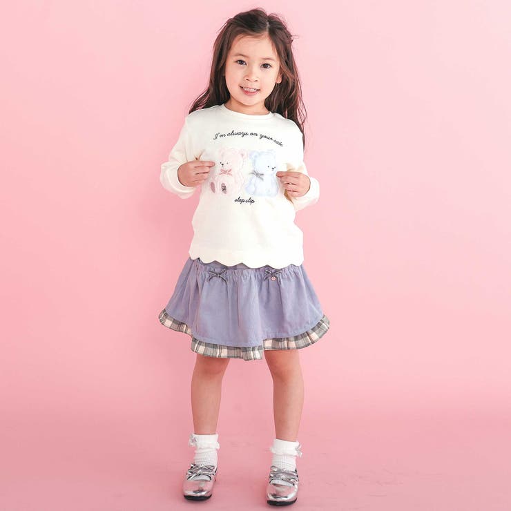 コーデュロイ×チェックレイヤードスカパン(90~130cm) | SLAP SLIP | 詳細画像3 