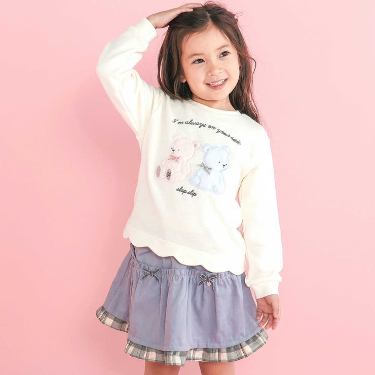 コーデュロイ×チェックレイヤードスカパン(90~130cm) | SLAP SLIP | 詳細画像4 