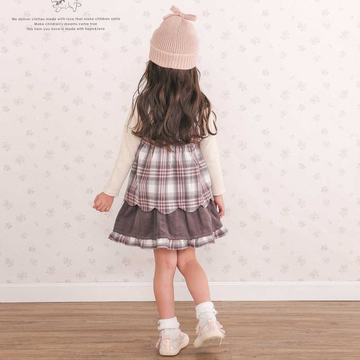 コーデュロイ×チェックレイヤードスカパン(90~130cm) | SLAP SLIP | 詳細画像6 