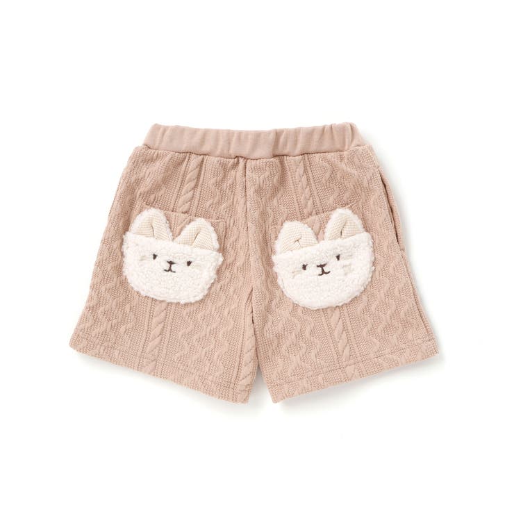 ウサギネコアニマルふわふわボアポケットケーブルニットショートパンツ(90~130… | SLAP SLIP | 詳細画像21 