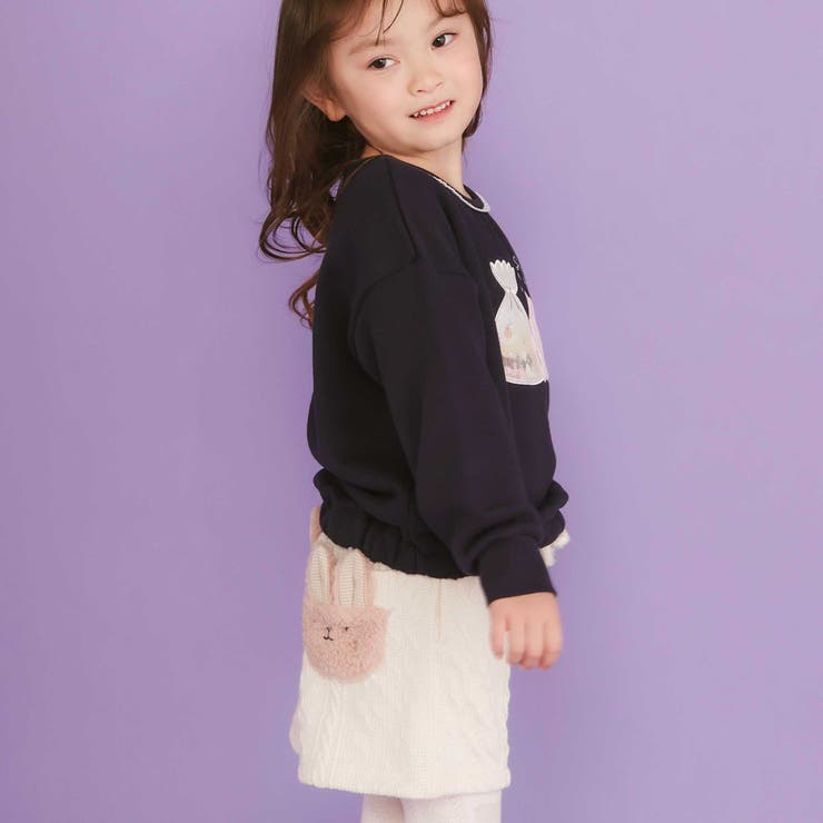 ウサギネコアニマルふわふわボアポケットケーブルニットショートパンツ(90~130… | SLAP SLIP | 詳細画像4 