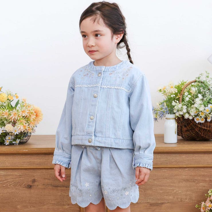 キラキラプリント裾スカラップリボン付きショートパンツ(90~130cm) | SLAP SLIP | 詳細画像3 