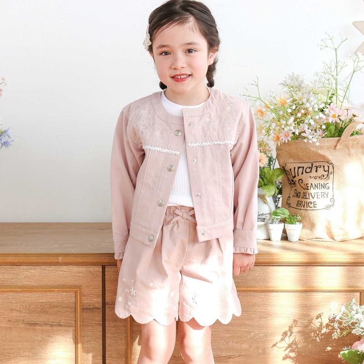 キラキラプリント裾スカラップリボン付きショートパンツ(90~130cm) | SLAP SLIP | 詳細画像4 