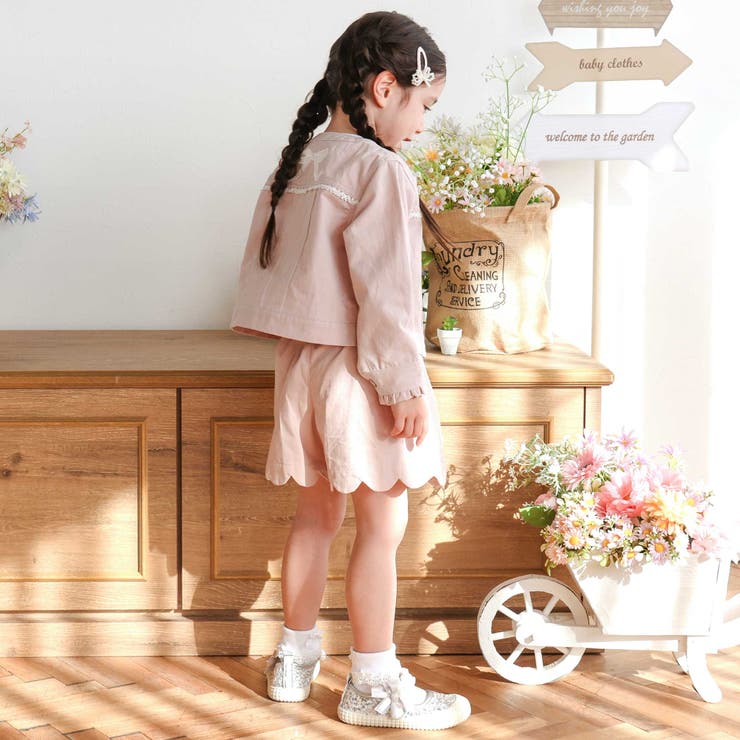 キラキラプリント裾スカラップリボン付きショートパンツ(90~130cm) | SLAP SLIP | 詳細画像5 