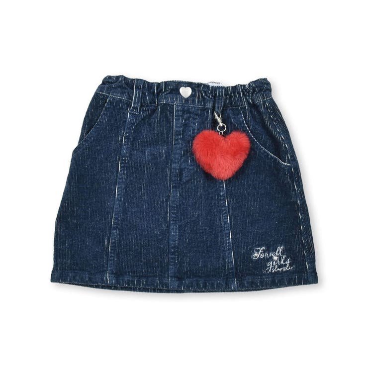 【お揃い】ハートチャーム付きデニムコールテン台形スカート(90~130cm) | SLAP SLIP | 詳細画像8 