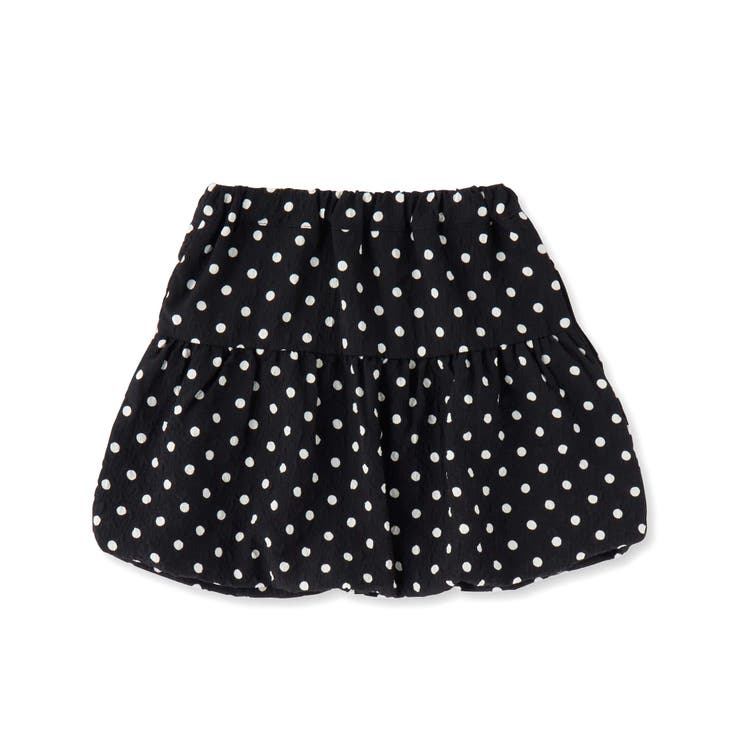 エンボスドット柄リボン付きバルーンスカート(90~130cm)[品番