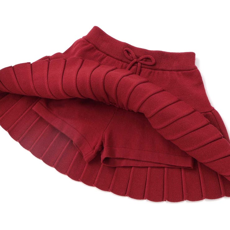 【ウォッシャブル加工】リボンチャーム付きニットプリーツスカパン(90~130cm… | SLAP SLIP | 詳細画像8 