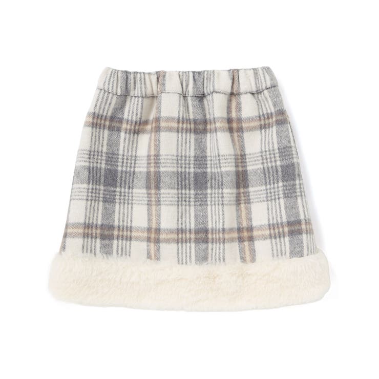 【お揃い】ファー切替チェック台形スカート(90~130cm) | SLAP SLIP | 詳細画像10 