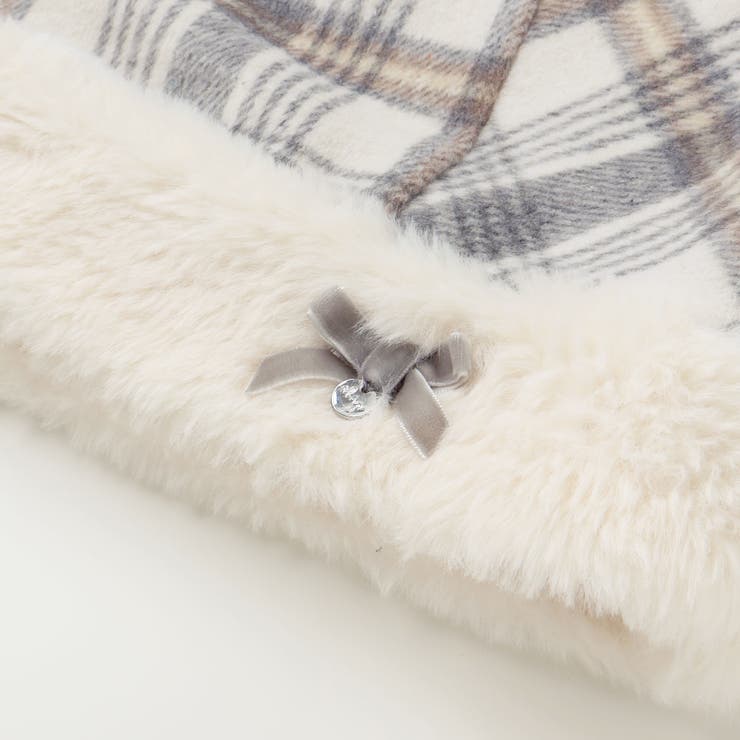 【お揃い】ファー切替チェック台形スカート(90~130cm) | SLAP SLIP | 詳細画像14 