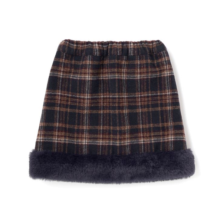 【お揃い】ファー切替チェック台形スカート(90~130cm) | SLAP SLIP | 詳細画像6 