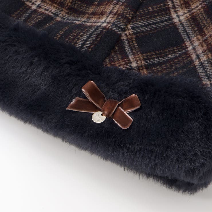 【お揃い】ファー切替チェック台形スカート(90~130cm) | SLAP SLIP | 詳細画像8 