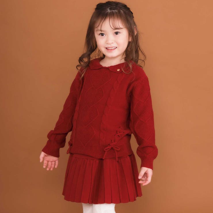 編み込みリボンハート柄 襟付きニットトップス | SLAP SLIP | 詳細画像4 