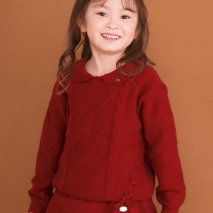 編み込みリボンハート柄 襟付きニットトップス | SLAP SLIP | 詳細画像5 