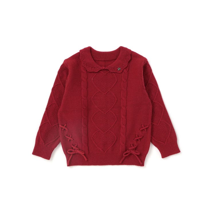 編み込みリボンハート柄 襟付きニットトップス | SLAP SLIP | 詳細画像6 