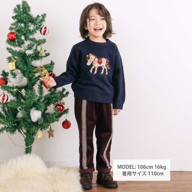 ウマクマネコアニマルモチーフニットトップス(80~130cm) | SLAP SLIP | 詳細画像3 