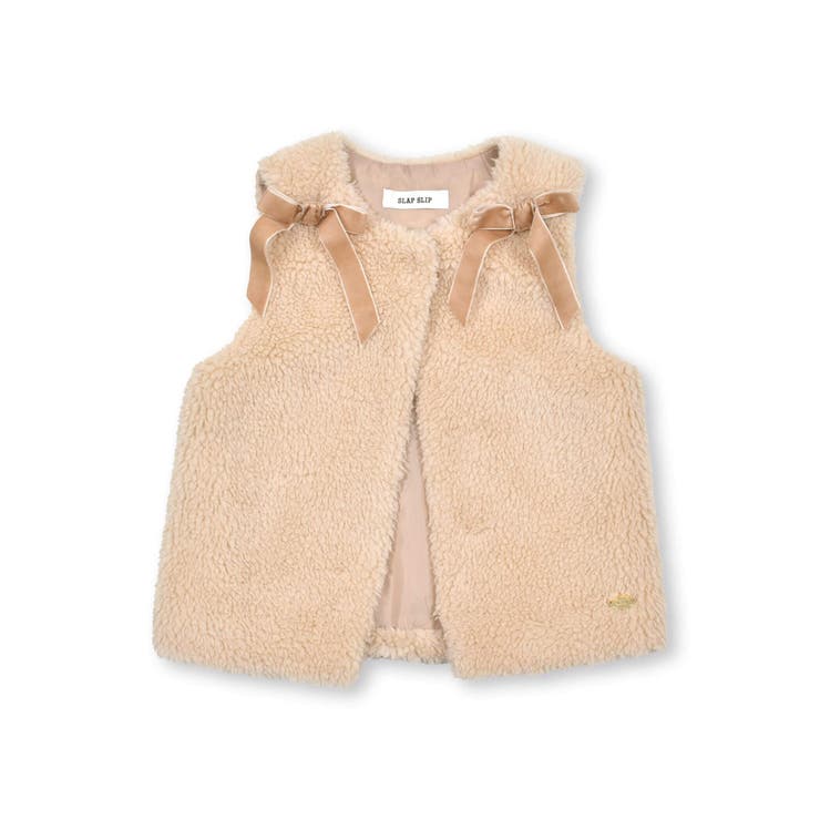 肩リボンチェック柄ファーボアベスト(80~130cm) | SLAP SLIP | 詳細画像13 