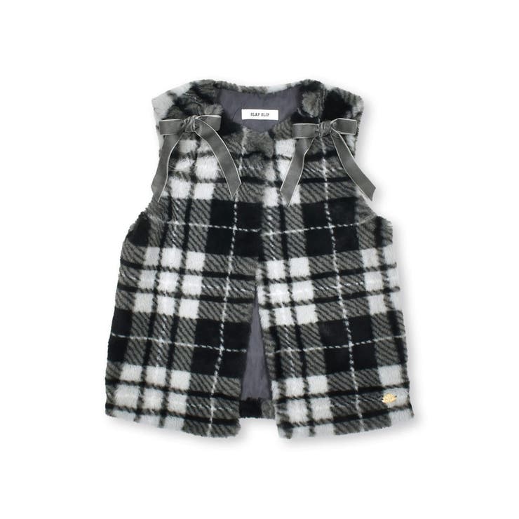 肩リボンチェック柄ファーボアベスト(80~130cm) | SLAP SLIP | 詳細画像15 