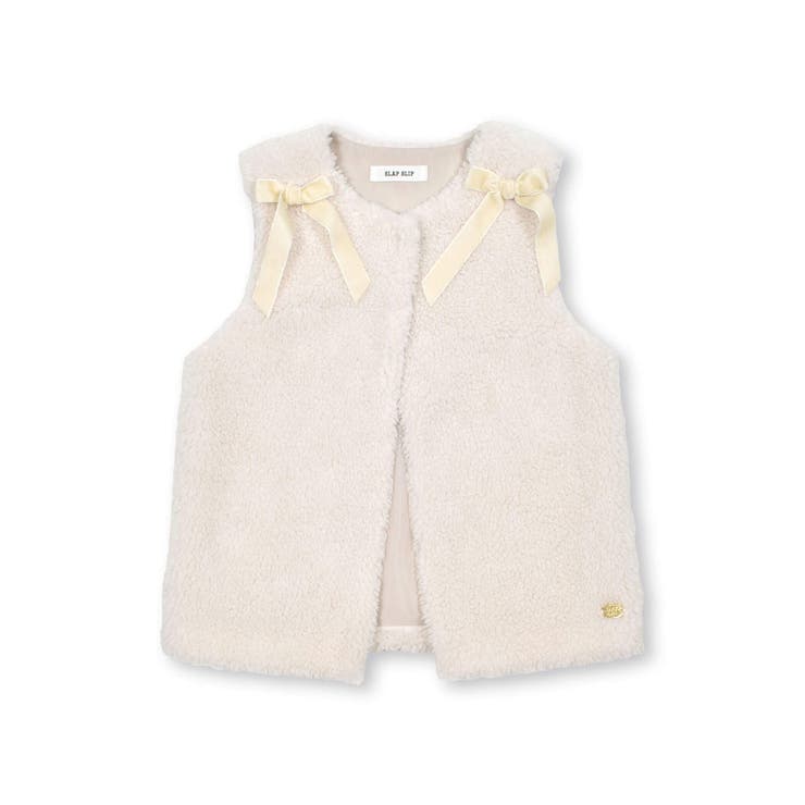 肩リボンチェック柄ファーボアベスト(80~130cm) | SLAP SLIP | 詳細画像5 