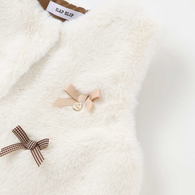 リボン付きワンスナップボアファーベスト(80~130cm) | SLAP SLIP | 詳細画像11 