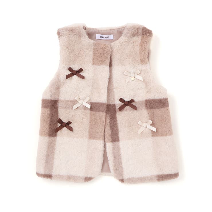 リボン付きワンスナップボアファーベスト(80~130cm) | SLAP SLIP | 詳細画像18 