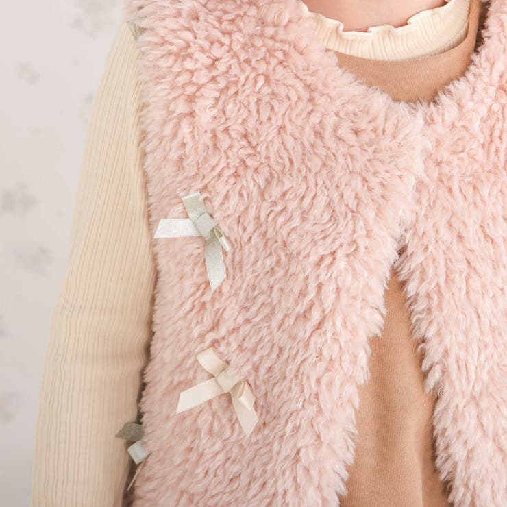 リボン付きワンスナップボアファーベスト(80~130cm) | SLAP SLIP | 詳細画像4 