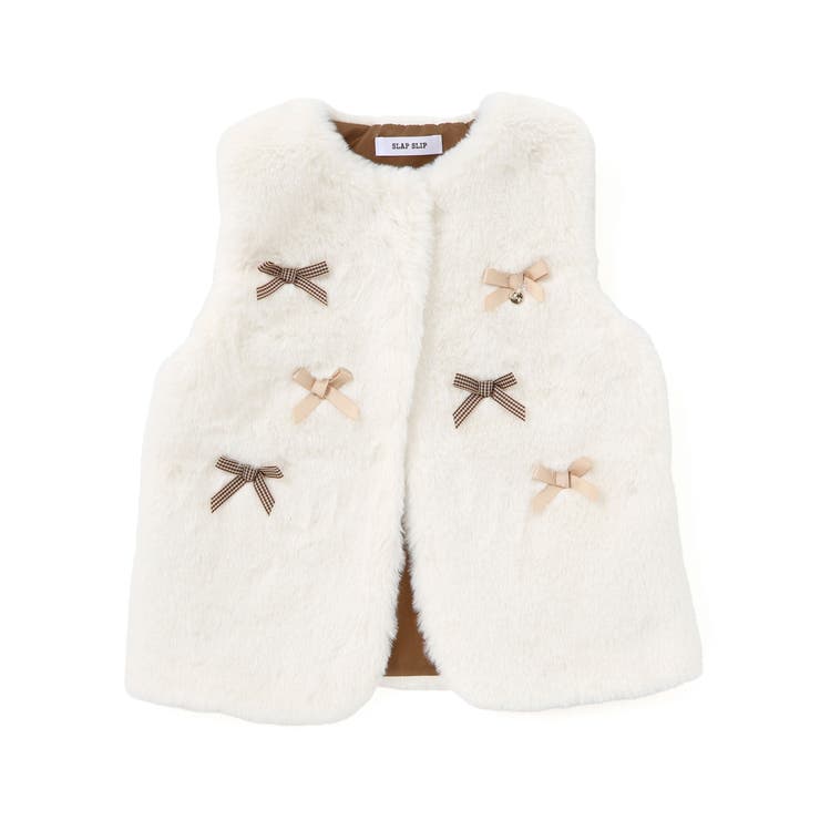 リボン付きワンスナップボアファーベスト(80~130cm) | SLAP SLIP | 詳細画像7 
