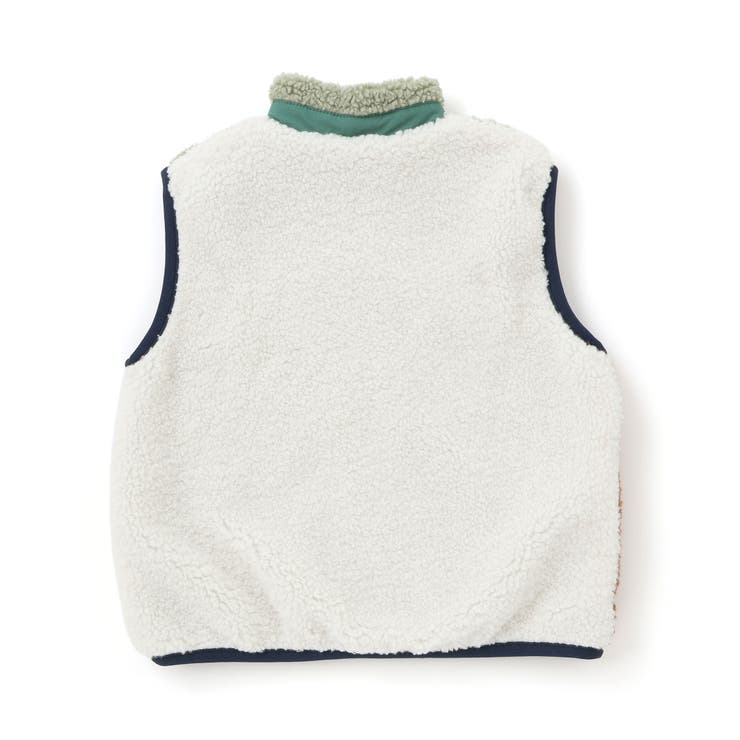 胸刺しゅうバイカラーリバーシブルボアベスト(80~130cm) | SLAP SLIP | 詳細画像13 