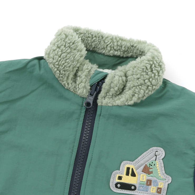 胸刺しゅうバイカラーリバーシブルボアベスト(80~130cm) | SLAP SLIP | 詳細画像16 