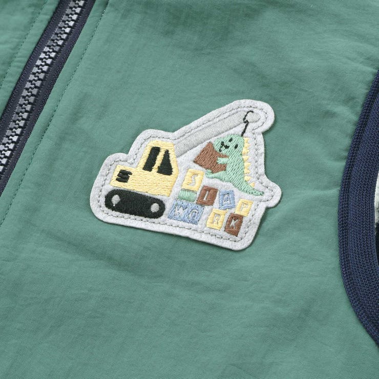 胸刺しゅうバイカラーリバーシブルボアベスト(80~130cm) | SLAP SLIP | 詳細画像17 