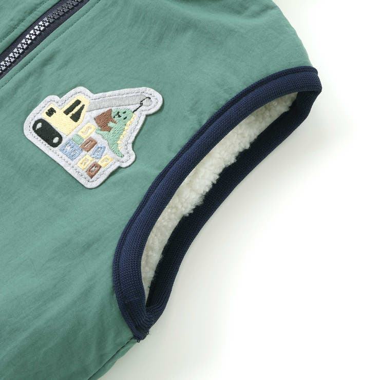 胸刺しゅうバイカラーリバーシブルボアベスト(80~130cm) | SLAP SLIP | 詳細画像18 