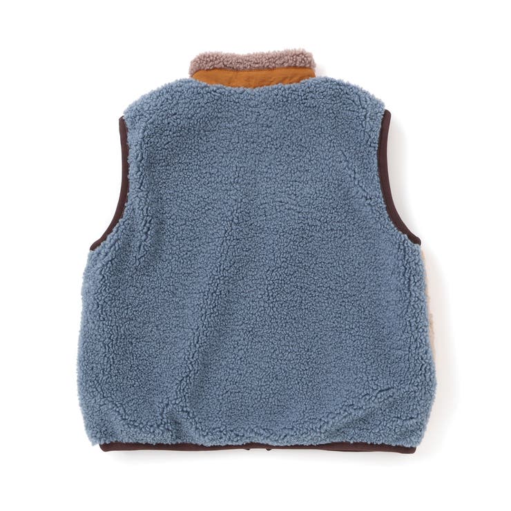 胸刺しゅうバイカラーリバーシブルボアベスト(80~130cm) | SLAP SLIP | 詳細画像27 