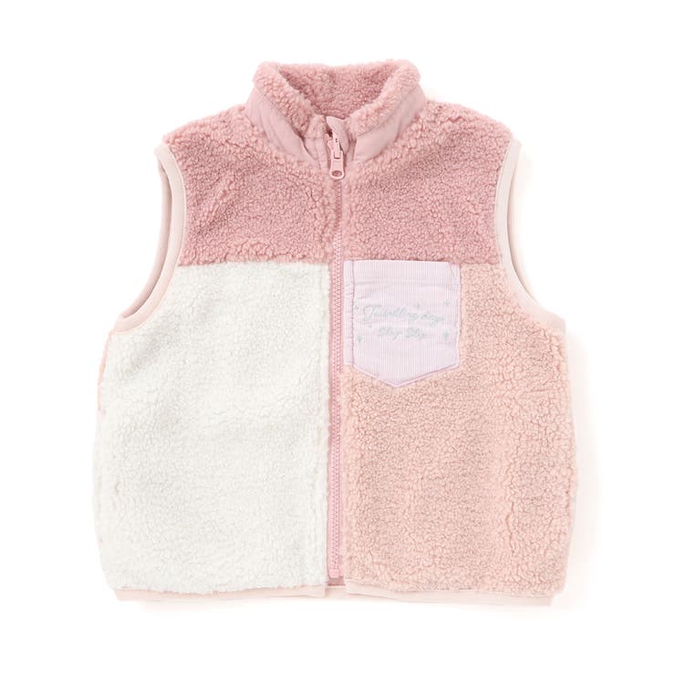 胸刺しゅうバイカラーリバーシブルボアベスト(80~130cm) | SLAP SLIP | 詳細画像6 