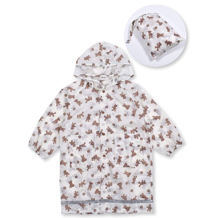 くま | ケース付き 総柄 レインコート (95~135cm) | SLAP SLIP