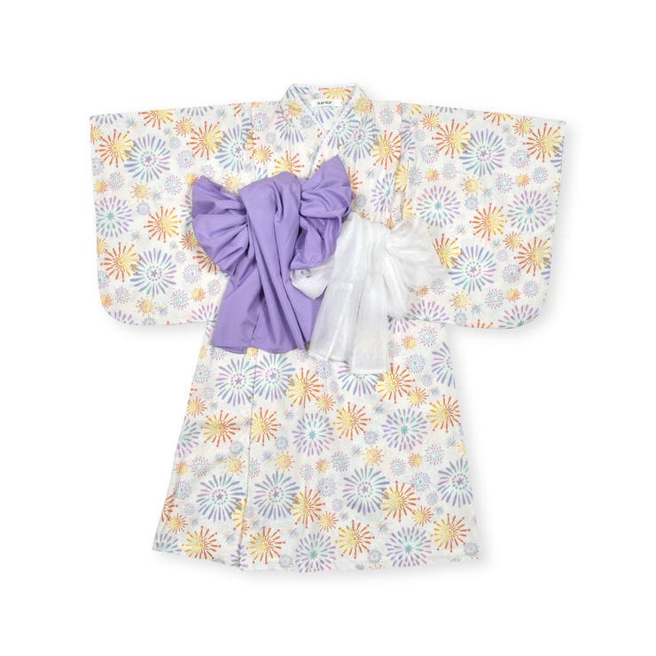 【お揃い】花火レモン花柄襟レースプルオーバー浴衣+帯セット(90~140cm) | SLAP SLIP | 詳細画像12 