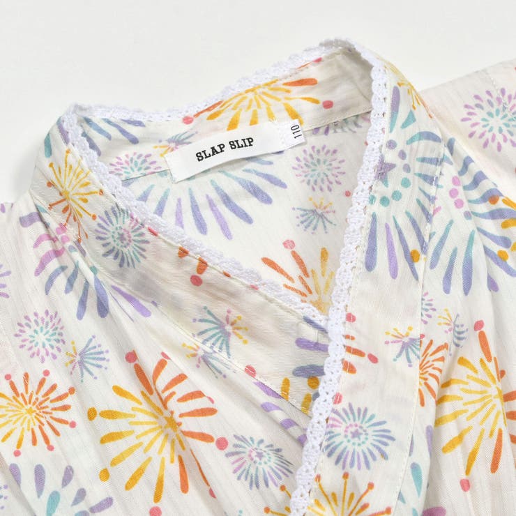 【お揃い】花火レモン花柄襟レースプルオーバー浴衣+帯セット(90~140cm) | SLAP SLIP | 詳細画像14 