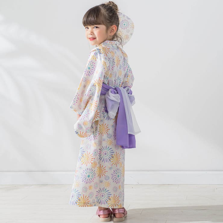 【お揃い】花火レモン花柄襟レースプルオーバー浴衣+帯セット(90~140cm) | SLAP SLIP | 詳細画像5 